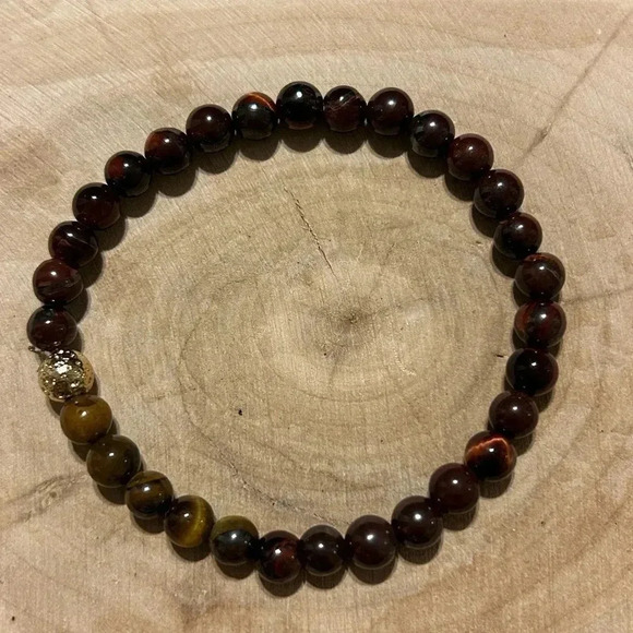 🐅 👁️ Handmade Tiger’s Eye + Red Tiger’s Eye + Lava Rock 🤎❤️ - Picture 4 of 4